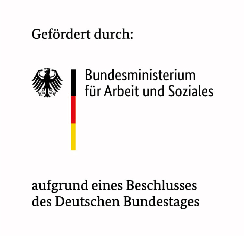 Logo "Gefördert durch: Bundesministerium für Arbeit und Soziales"